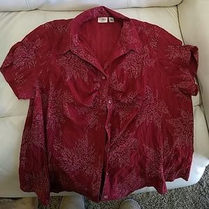 Used cato elastic sleeve button down t shirt